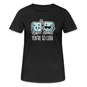 Funny heat wave, cool ice cubes You're so cool - Women's Breathable T-Shirt - black - Front - AI Model Female 172 light (172cm)