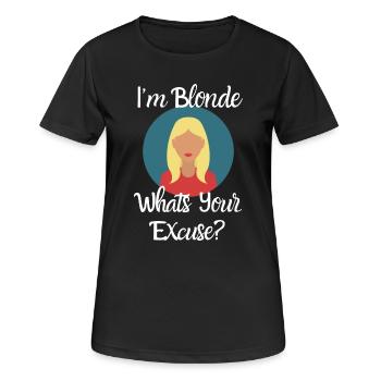 Cheveux blonds - T-shirt respirant Femme - noir - Devant - AI Model Female 172 light (172cm)