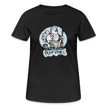 Mein Putzvogel - Frauen T-Shirt atmungsaktiv - Schwarz - Vorne - AI Model Female 172 light (172cm)
