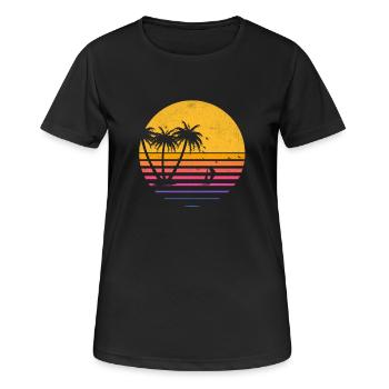 Plage été vacances palmiers 4 - T-shirt respirant Femme - noir - Devant - AI Model Female 172 light (172cm)