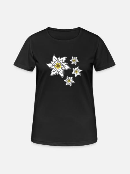 volksfeste frau, traditionelles blumenmuster - Frauen T-Shirt atmungsaktiv - Schwarz
