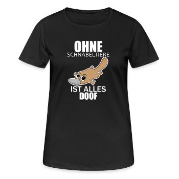 Schnabeltier - Frauen T-Shirt atmungsaktiv - Schwarz - Vorne - AI Model Female 172 light (172cm)