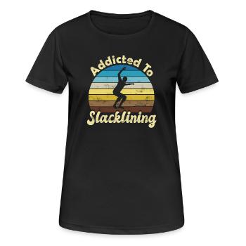 Slackline Slacken Slacklining - T-shirt respirant Femme - noir - Devant - AI Model Female 172 light (172cm)