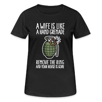 Drôle JGA soldaat enterrement de vie de garçon militaire - T-shirt respirant Femme - noir - Devant - AI Model Female 172 light (172cm)