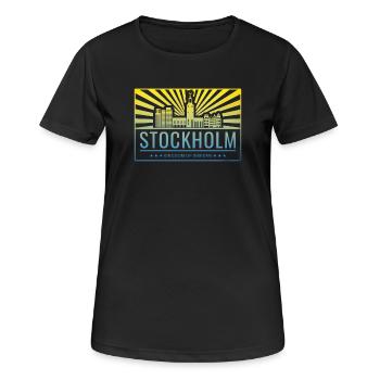 Royaume de Suède de la Skyline de Stockholm - T-shirt respirant Femme - noir - Devant - AI Model Female 172 light (172cm)
