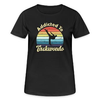 Taekwondo - Frauen T-Shirt atmungsaktiv - Schwarz - Vorne - AI Model Female 172 light (172cm)