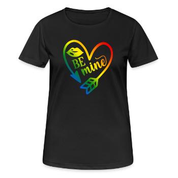 t-shirt de la Saint-Valentin soit le mien Saint-Valentin - T-shirt respirant Femme - noir - Devant - AI Model Female 172 light (172cm)
