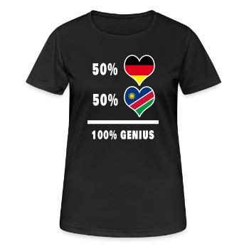 Allemagne et Namibie 100% Ingénieux / Cadeau - T-shirt respirant Femme - noir - Devant - AI Model Female 172 light (172cm)