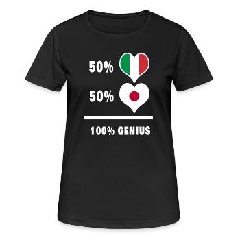 Italien und Japan genial / Geschenk - Frauen T-Shirt atmungsaktiv - Schwarz - Vorne - AI Model Female 172 light (172cm)
