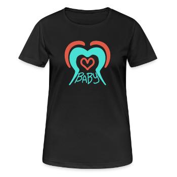 Baby - Frauen T-Shirt atmungsaktiv - Schwarz - Vorne - AI Model Female 172 light (172cm)