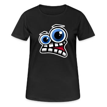 Face Comic - Women's Breathable T-Shirt - black - Front - AI Model Female 172 light (172cm)