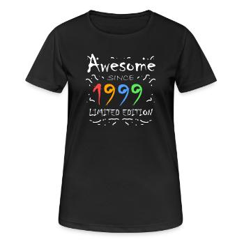 1999 - Né en 1999 - Fantastique depuis 1999 - T-shirt respirant Femme - noir - Devant - AI Model Female 172 light (172cm)