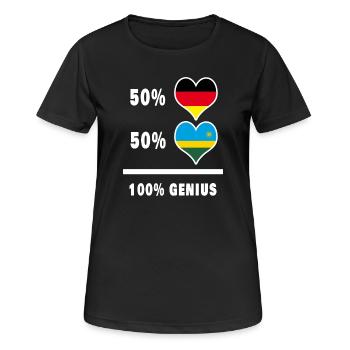 Allemagne et Rwanda 100% Brillant / Cadeau - T-shirt respirant Femme - noir - Devant - AI Model Female 172 light (172cm)