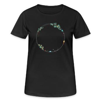 zarter Rahmen aus Ethno Symbolen - Frauen T-Shirt atmungsaktiv - Schwarz - Vorne - AI Model Female 172 light (172cm)