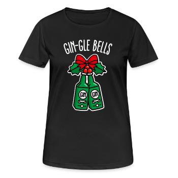 Lustig Gin Weihnachten Gin-Gle bells Jingle bells - Frauen T-Shirt atmungsaktiv - Schwarz - Vorne - AI Model Female 172 light (172cm)