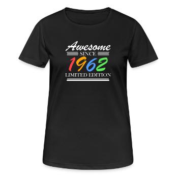 1962 - Jahrgang 1962 - Fantastisch seit 1962 - Frauen T-Shirt atmungsaktiv - Schwarz - Vorne - AI Model Female 172 light (172cm)