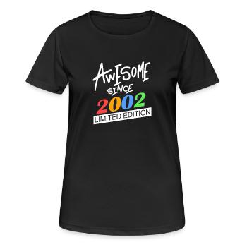2002 - Jahrgang 2002 - Fantastisch seit 2002 - Frauen T-Shirt atmungsaktiv - Schwarz - Vorne - AI Model Female 172 light (172cm)
