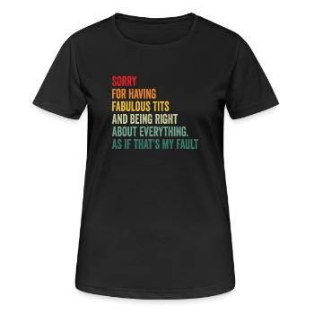 Désolé je suis fabuleux - T-shirt respirant Femme - noir - Devant - AI Model Female 172 light (172cm)