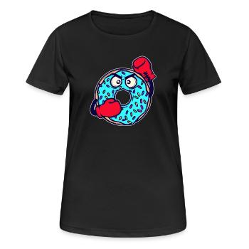 Donut Lecker Süßigkeiten Backen Naschen Kalorien - Frauen T-Shirt atmungsaktiv - Schwarz - Vorne - AI Model Female 172 light (172cm)