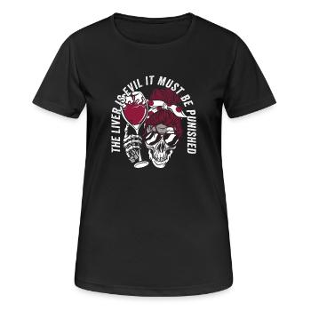 Le foie est mauvais et est puni - T-shirt respirant Femme - noir - Devant - AI Model Female 172 light (172cm)
