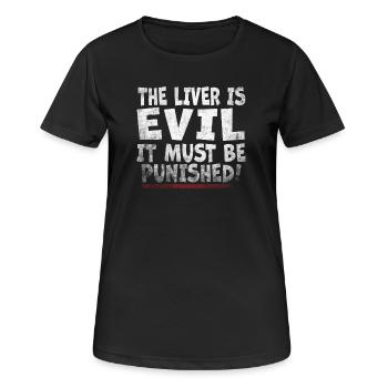 Le foie est mauvais et est puni - T-shirt respirant Femme - noir - Devant - AI Model Female 172 light (172cm)