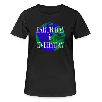 Earth Day is everyday - Frauen T-Shirt atmungsaktiv - Schwarz - Vorne - AI Model Female 172 light (172cm)