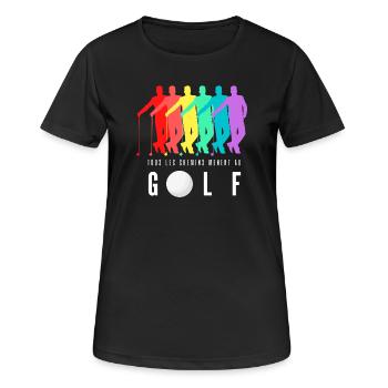Tous les Chemins Mènent au Golf - T-shirt respirant Femme - noir - Devant - AI Model Female 172 light (172cm)