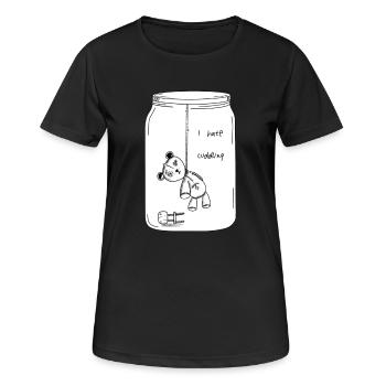 Je déteste les câlins (version BW) - T-shirt respirant Femme - noir - Devant - AI Model Female 172 light (172cm)