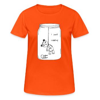 Je déteste les câlins (version BW) - T-shirt respirant Femme - orange néon - Devant - AI Model Female 172 dark (172cm)