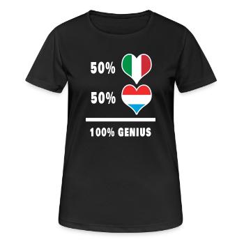 Brilliant Italien und Luxemburg / Geschenk - Frauen T-Shirt atmungsaktiv - Schwarz - Vorne - AI Model Female 172 light (172cm)