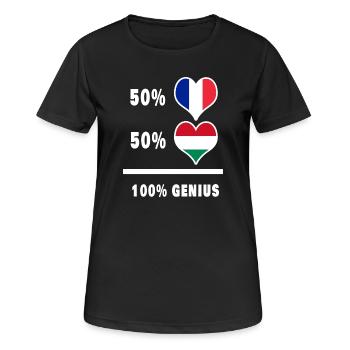 Frankreich und Ungarn Genial / Geschenk - Frauen T-Shirt atmungsaktiv - Schwarz - Vorne - AI Model Female 172 light (172cm)