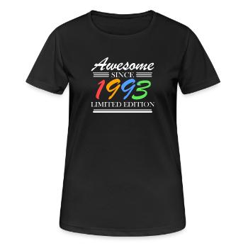 1993 - Jahrgang 1993 - Fantastisch seit 1993 - Frauen T-Shirt atmungsaktiv - Schwarz - Vorne - AI Model Female 172 light (172cm)