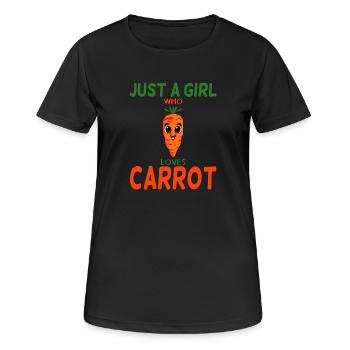 Vegan Carotte Carotte Carottes - T-shirt respirant Femme - noir - Devant - AI Model Female 172 light (172cm)