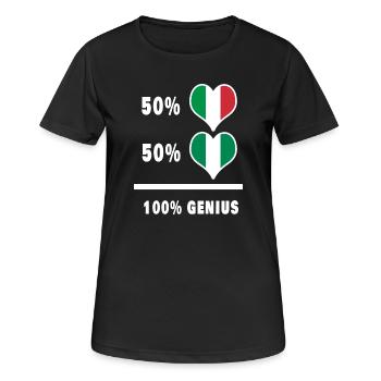 Brillant Italie et Nigeria / Cadeau - T-shirt respirant Femme - noir - Devant - AI Model Female 172 light (172cm)