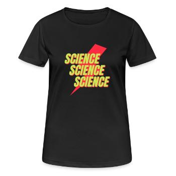 Neon-Wissenschafts-Bolzen-Design - Frauen T-Shirt atmungsaktiv - Schwarz - Vorne - AI Model Female 172 light (172cm)