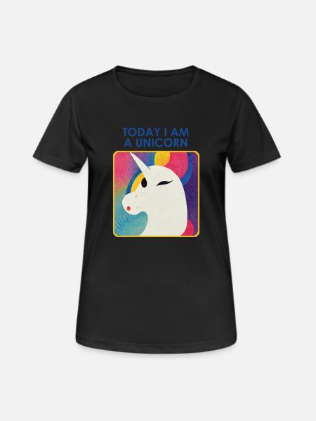 Unicorn with Motto – Unique Design - Women's Breathable T-Shirt - black