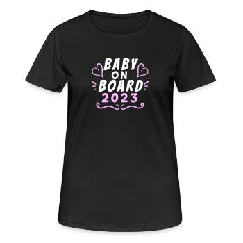 Bébé à bord des filles 2023 - T-shirt respirant Femme - noir - Devant - AI Model Female 172 light (172cm)