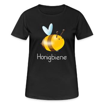 Honigbiene - Frauen T-Shirt atmungsaktiv - Schwarz - Vorne - AI Model Female 172 light (172cm)