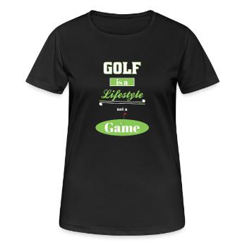 Golf Lifestyle - Frauen T-Shirt atmungsaktiv - Schwarz - Vorne - AI Model Female 172 light (172cm)