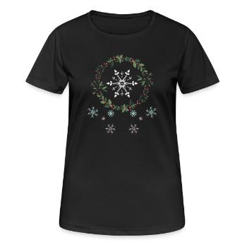 Flocons de neige - T-shirt respirant Femme - noir - Devant - AI Model Female 172 light (172cm)