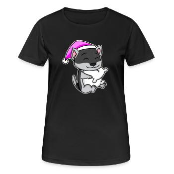Chien race de chien Siberian Husky - T-shirt respirant Femme - noir - Devant - AI Model Female 172 light (172cm)