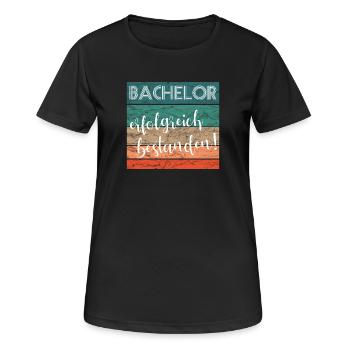 Bachelor erfolgreich bestanden Abschluss retro - Frauen T-Shirt atmungsaktiv - Schwarz - Vorne - AI Model Female 172 light (172cm)