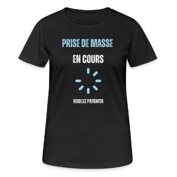 Prise de masse en cours - T-shirt respirant Femme - noir - Devant - AI Model Female 172 light (172cm)