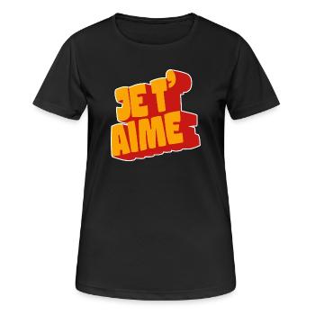 Je t’aime - T-shirt respirant Femme - noir - Devant - AI Model Female 172 light (172cm)