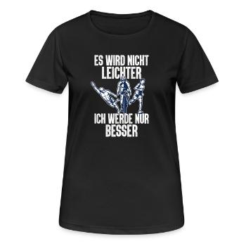 Es Wird Nicht Leichter Ich Triathlon - Frauen T-Shirt atmungsaktiv - Schwarz - Vorne - AI Model Female 172 light (172cm)