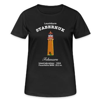 Île de Frise orientale Fehmarn, phare staberhuk - T-shirt respirant Femme - noir - Devant - AI Model Female 172 light (172cm)