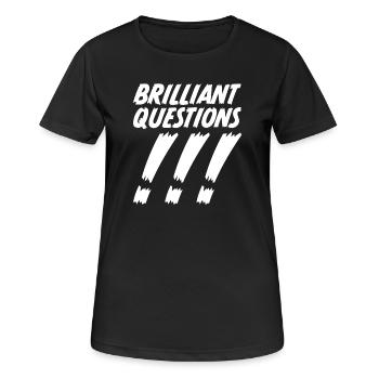 Questions brillantes - T-shirt respirant Femme - noir - Devant - AI Model Female 172 light (172cm)