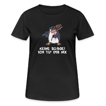 Pingui Vogel Tier Zoo Arktis Statement Seevogel - Frauen T-Shirt atmungsaktiv - Schwarz - Vorne - AI Model Female 172 light (172cm)