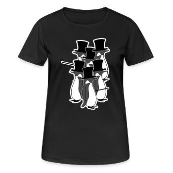 Oiseaux Vintage Pingouin Animal Oiseau de mer Arctique - T-shirt respirant Femme - noir - Devant - AI Model Female 172 light (172cm)