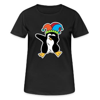 Animal Penguin Drôle d’oiseau de mer Zoo - T-shirt respirant Femme - noir - Devant - AI Model Female 172 light (172cm)